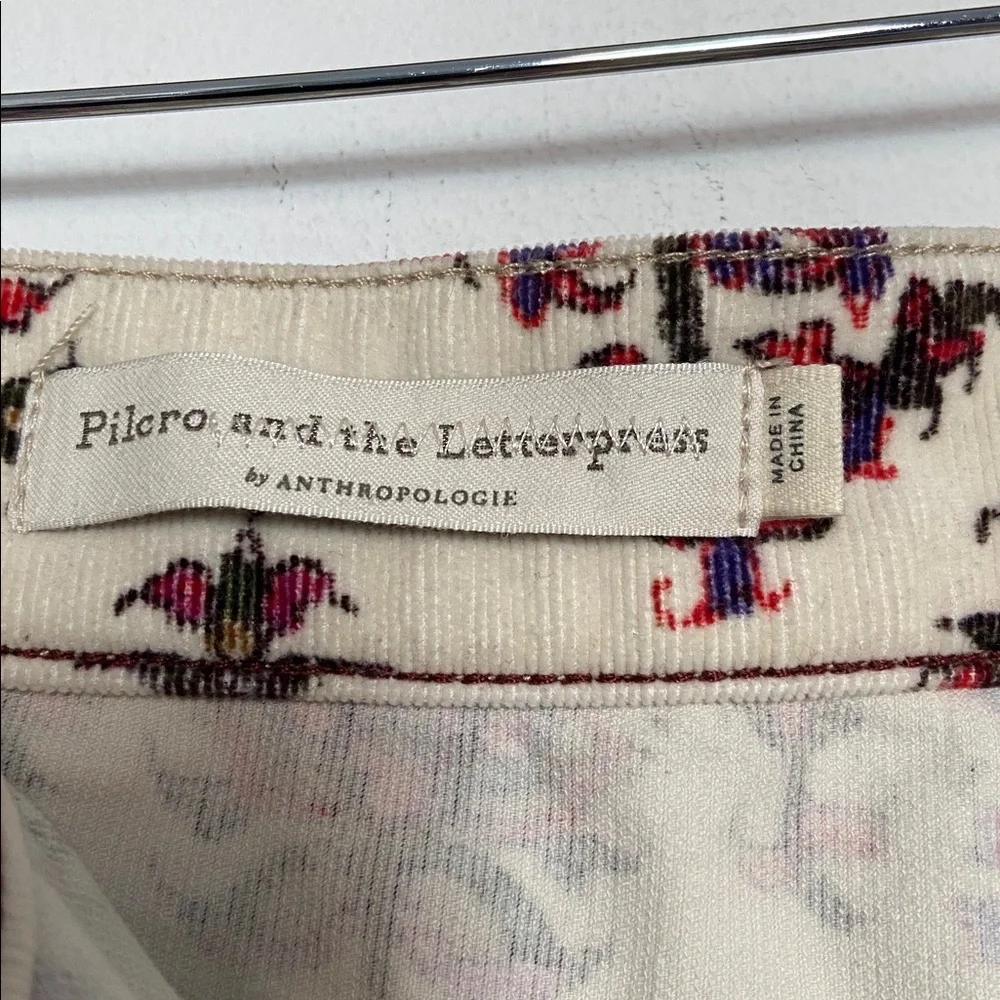 NWOT Anthropologie Pilcro cream corduroy boho printed bootcut jeans